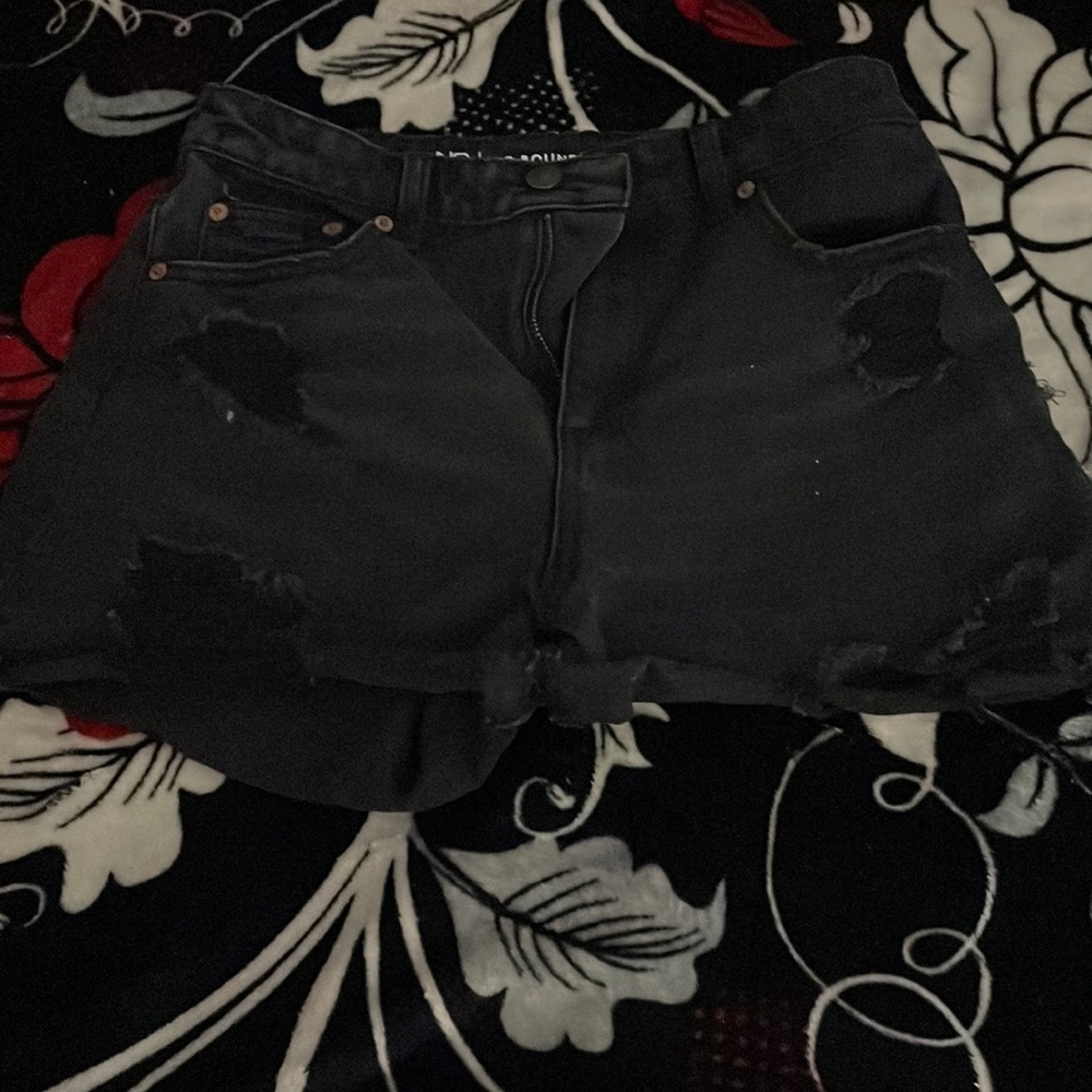 Black jean shorts